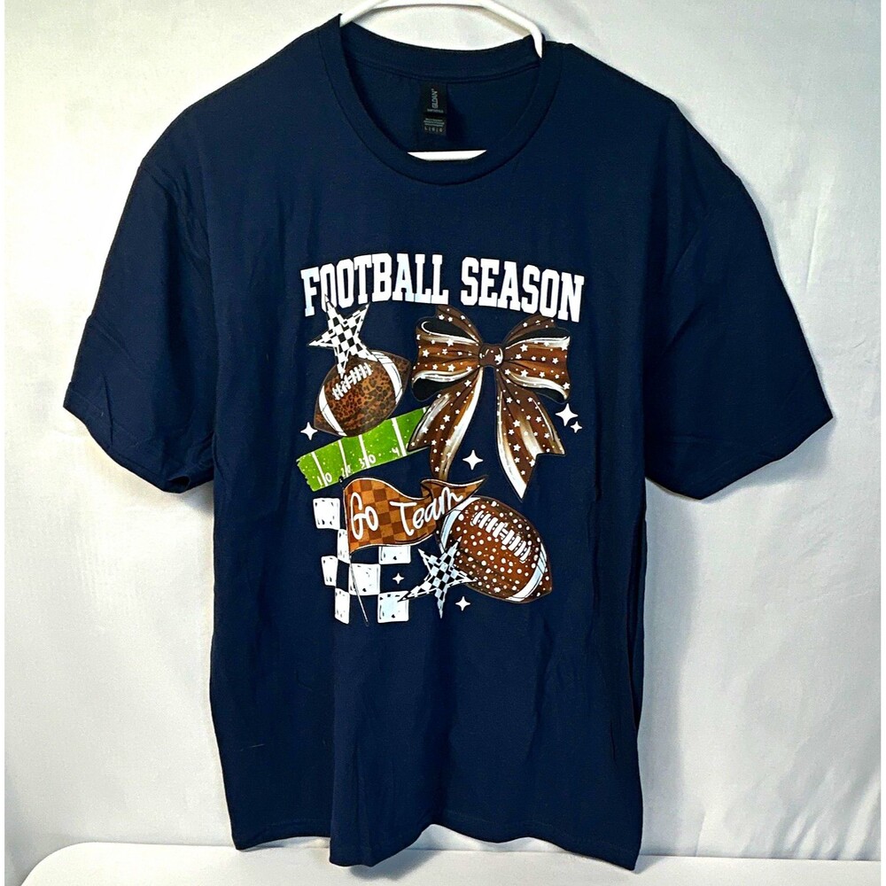 Gildan Softstyle Large Navy Football Season New Shirt